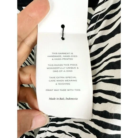 Faithfull The Brand Marie Louise Midi Dress Blance Animal Print NWT Size US 8 - Picture 7 of 8